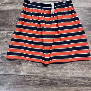 J. Crew Navy and Red Striped Skirt